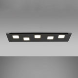 Fabbian Quarter lampa sufitowa LED prostokątna 5-płomienna