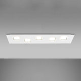 Fabbian Quarter lampa sufitowa LED prostokątna 5-płomienna