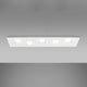 Fabbian Quarter LED-Deckenleuchte rechteckig 5-flammig in weißer Oberfläche mit LED-Beleuchtung.