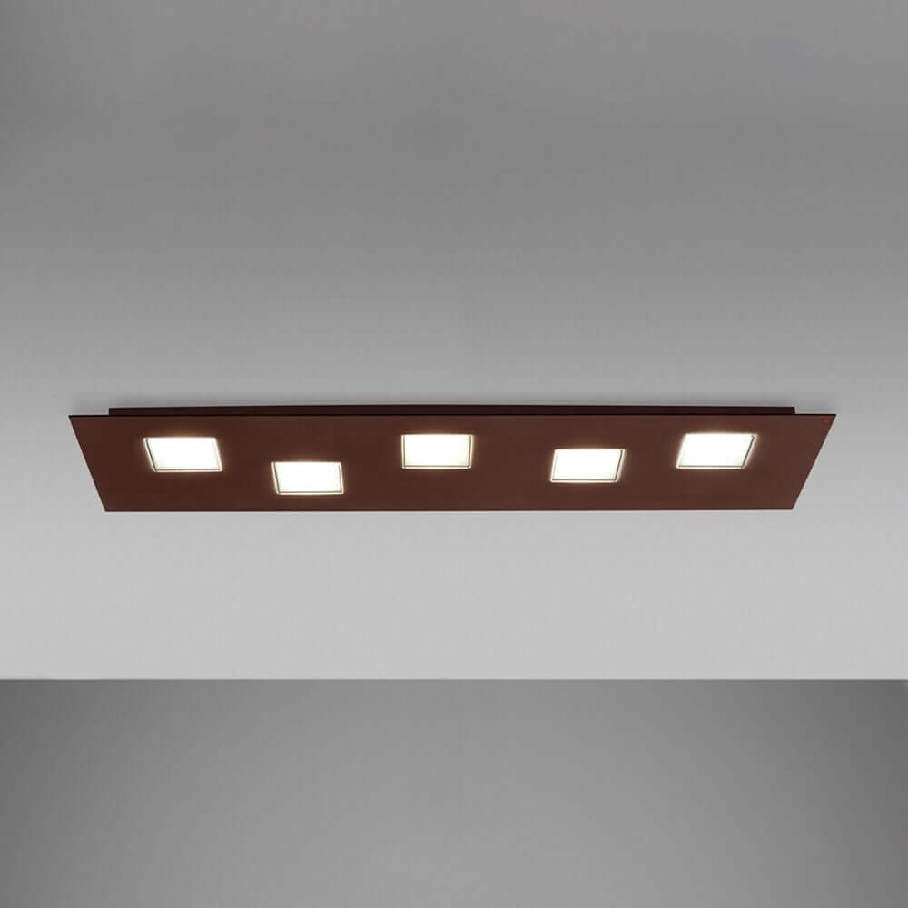 Fabbian Quarter lampa sufitowa LED prostokątna 5-płomienna