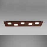 Fabbian Quarter lampa sufitowa LED prostokątna 5-płomienna