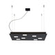 Fabbian Quarter LED-Pendelleuchte quadratisch in Schwarz, moderne Designlampe für Küchen und Essbereiche.