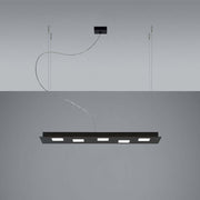 Fabbian Quarter LED-Pendelleuchte rechteckig in Schwarz, längliche Pendelleuchte mit warmweißem Licht für Esstisch oder Küchenarbeitsplatte