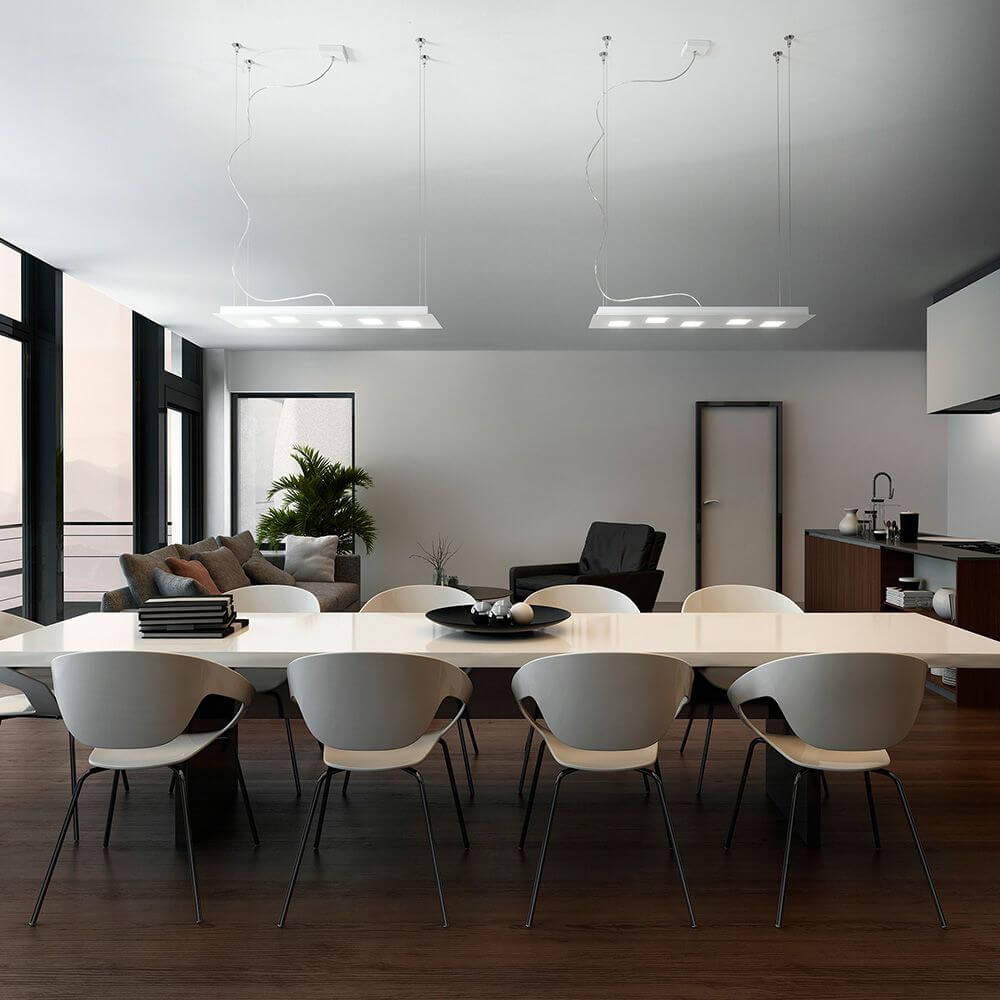 Fabbian Quarter LED-Pendelleuchte rechteckig