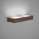 Fabbian Quarter LED-Wandleuchte rechteckig 2-flammig in brünierter Oberfläche, ideal für Flure und Schlafzimmer.