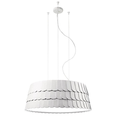 Fabbian Roofer Hängelampe Palf Medium in elegantem Weiß, ideal für Küche und Essbereich.