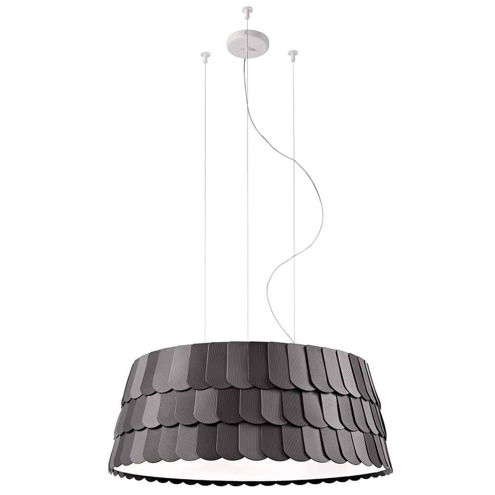 Fabbian Roofer Hängelampe Palf Medium in elegantem Grau, ideal für Küche und Esszimmer.