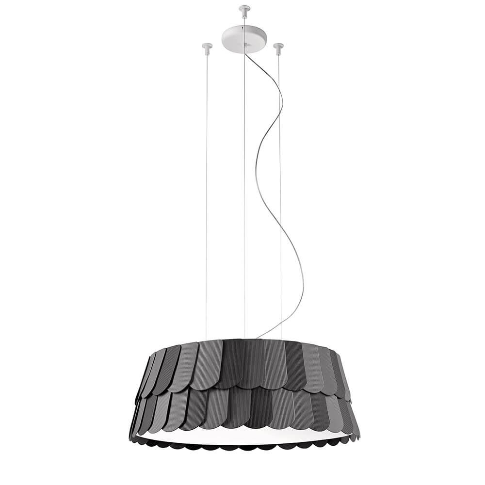 Fabbian Roofer Hängelampe Palf Small in Grau - moderne Pendelleuchte für Küche und Essbereich.