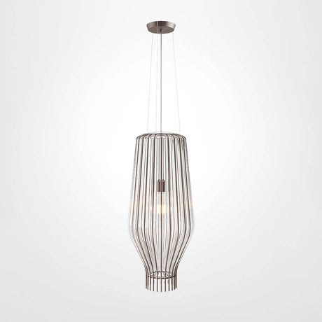 Fabbian Saya suspension extérieure Large IP54 au design de cage métallique, idéale pour un éclairage de qualité des espaces.