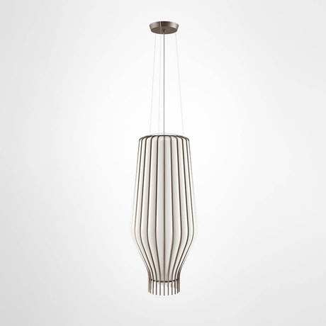 Fabbian Saya suspension extérieure Large IP54 en verre blanc et transparent dans une élégante cage métallique.