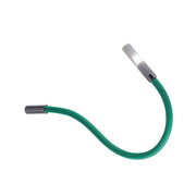 Fabbian Snake LED wall and ceiling light in green with flexible arm and glass diffuser.