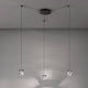 Fabbian Tripla LED-Hängelampe 3-flammig mit drei hängenden Leuchten in modernem Design.