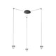 Fabbian Tripla LED-Hängelampe 3-flammig, moderne 3-flammige Hängelampe mit eleganten Leuchten.