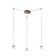 Fabbian Tripla LED-Hängelampe 3-flammig mit drei Hängeleuchten und schlichten Halterungen.