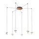 Fabbian Tripla LED-Hängelampe 9-flammig in modernem Design mit mehreren Hängeleuchten.
