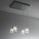 Fabbian Vicky Pendelleuchte 4-flammig mit eleganten Kristalldiffusoren und modernem Design.