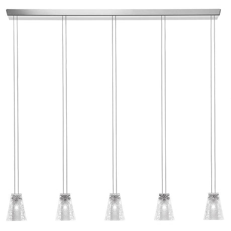 Fabbian Vicky Pendelleuchte 5-flammig mit exquisiten Kristall-Diffusoren und modernem Design.