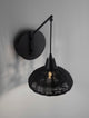 Fado Wandleuchte Ø 20,5cm E27 Rattan an schwarzer Wandhalterung mit Rattan-Lampe