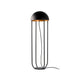 Jellyfish LED Stehleuchte Schwarz, Gold mit abgerundetem Kopf und eleganter Struktur.