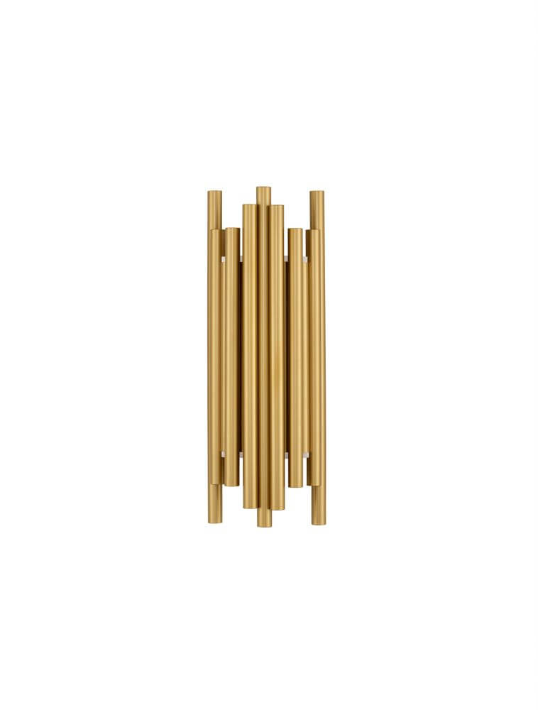 Felix LED Wandleuchte 3000K Gold – moderne goldene Wandlampe aus zylindrischen Aluminiumstäben, puristisches Design, warmweißes 3000K Licht