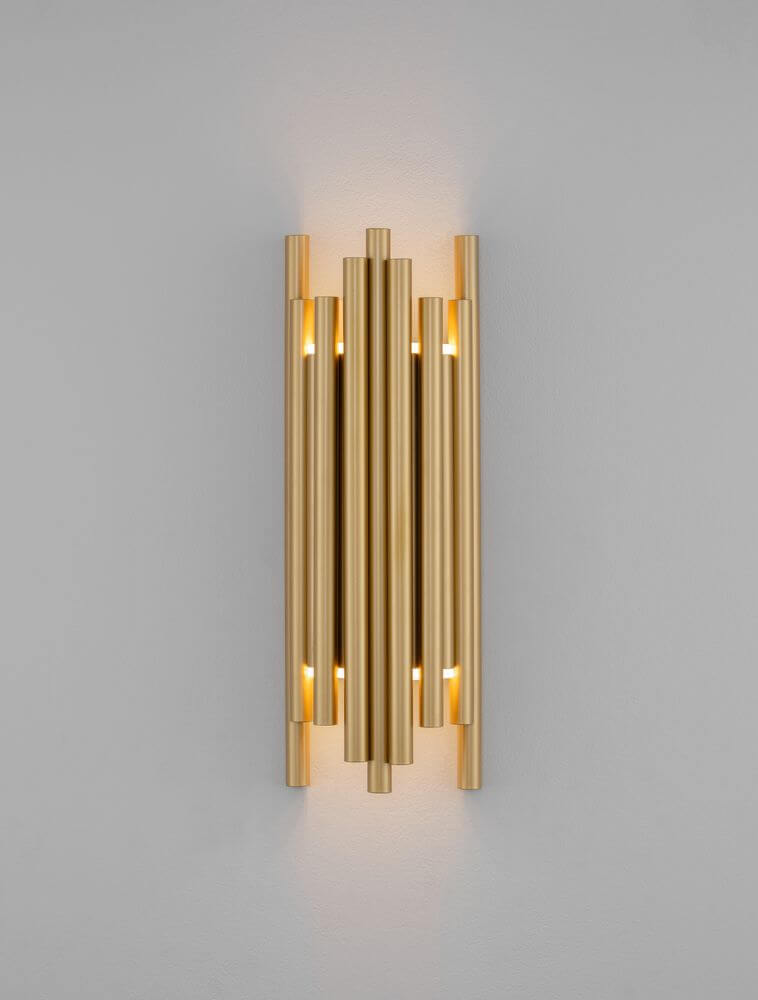 Felix LED Wandleuchte 3000K Gold - goldene zylindrische Wandlampe mit warmem Licht und modernem Design