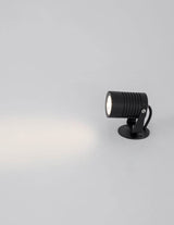 Fend LED Außenwandleuchte Base Flach, schwarzer Aluminium Bodenstrahler mit ausrichtbarer Lichtquelle.