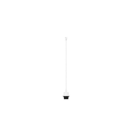 Fenda E27 pendant suspension in white (without canopy & shade) with open cable end and E27 base.