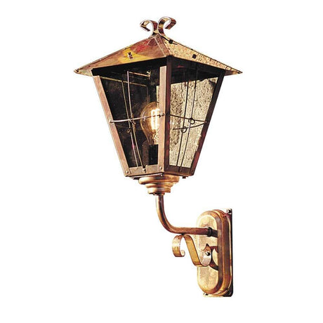 Fenix Buitenwandlamp massief koper, rookkleurig acrylglas aan de muur gemonteerd