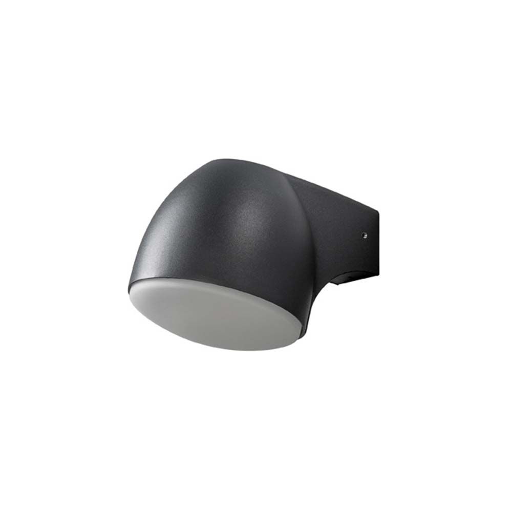 Lampe murale extérieure à LED Ferrera noir, verre gelé