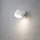 Ferrera LED Außen-Wandleuchte Weiß, gefrostetes Glas an einer Wand montiert.