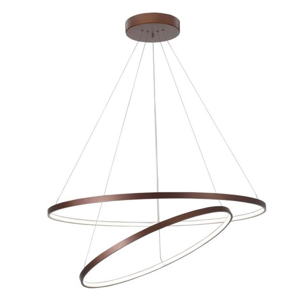 LED Design Hängelampe Ferrol Ø 60cm 4500lm , 3000K mit konzentrischen Kreisen und warmweißem Licht.