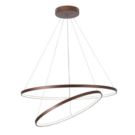 LED Design Hängelampe Ferrol Ø 60cm 4500lm , 3000K mit konzentrischen Kreisen und warmweißem Licht.