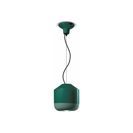 Ferroluce Bellota Hängeleuchte Ø 24cm in modernem grünem Design, ideal für Wohnräume oder Büros.