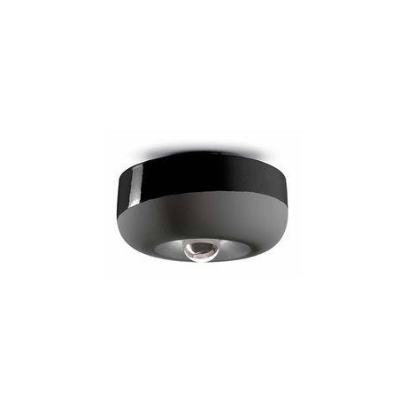 Ferroluce Bellota Keramik-Deckenleuchte Ø 27,5cm in Schwarz, moderne und stilvolle Hängeleuchte für Wohnräume.