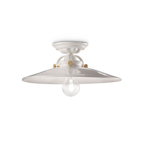 Plafonnier Ferroluce B&W Ø 31 cm au design rustique pour des espaces de vie classiques.