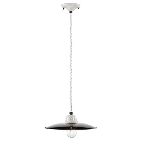 Ferroluce B&W Hängeleuchte Ø 25cm mit vintage Design und einfacher, eleganter Form.
