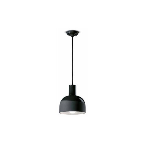 Ferroluce Caxixi hængelampe Ø 22,5cm i elegant sort, stilfuldt hængende med klokkeform.