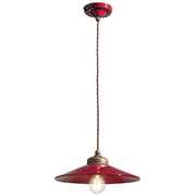 Ferroluce Colors pendant light Ø 30cm in red, ideal for modern and classic living spaces.
