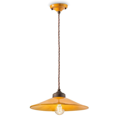 Ferroluce Colors Hängeleuchte Ø 35cm in warmem Gelb für moderne und klassische Wohnräume.