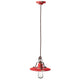 Ferroluce Country Hängeleuchte Ø 25cm in Rot, klassische Retro-Pendelleuchte für Wohnbereiche.