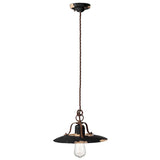 Retro-Hängeleuchte Country von Ferroluce in Schwarz, Ø 30cm, klassisches Design für den Wohnbereich.