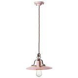 Ferroluce Country Keramik-Hängeleuchte in Rosé, 30cm Durchmesser, zeitloses Retro-Design für stilvolle Wohnräume.