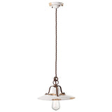 Ferroluce Country Keramik-Hängeleuchte Ø 30cm in klassischem Design, ideal für Wohnbereiche.