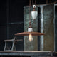 Ferroluce Grunge Rise and Fall Vintage-Hängeleuchte Ø 40cm im industriellen Ambiente mit verstellbarer Höhe.