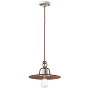 Ferroluce Grunge Vintage-Hängeleuchte Ø 30cm mit rostfarbener Keramik und klassischer Silhouette