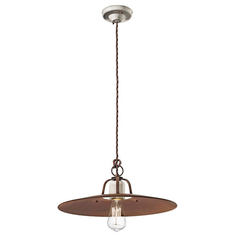 Ferroluce Grunge Vintage-Hängeleuchte Ø 40cm mit klassischer Form und handgearbeitetem italienischen Design.