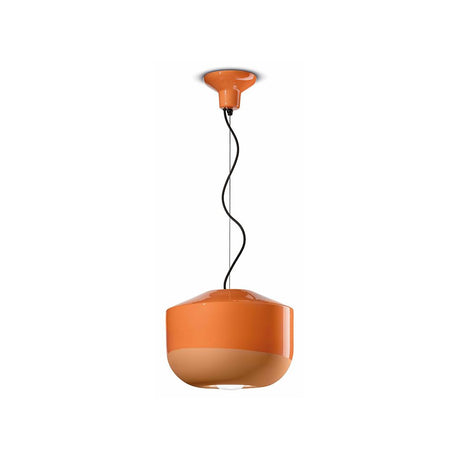 Ferroluce Hängeleuchte Bellota Ø 35cm in orange, zeitgenössisches Design für moderne Wohnräume.