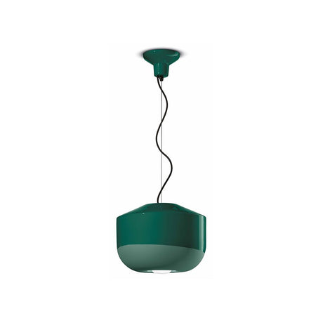 Ferroluce Hängeleuchte Bellota Ø 35cm in modernem grünem Design, ideal für Wohnräume und Büros.