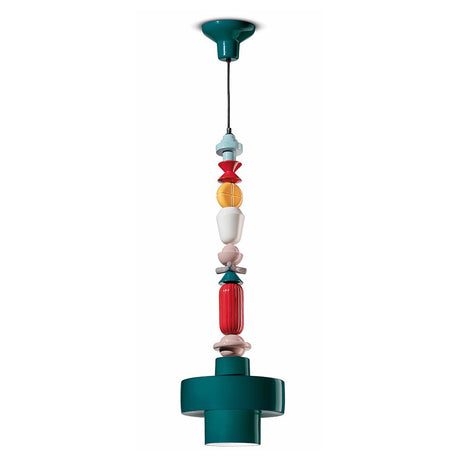 Ferroluce Hängeleuchte Lariat aus Keramik 91cm, farbenfrohe und handgemachte Pendelleuchte für jeden Wohnbereich.