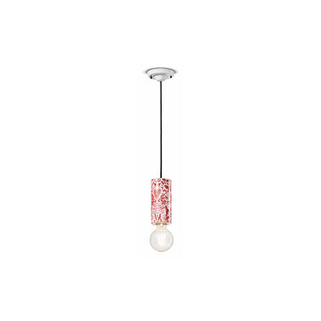 Ferroluce Hängeleuchte Pi 18cm in rot, stilvolles Pendellicht mit schlankem Design und interessanten Akzenten.